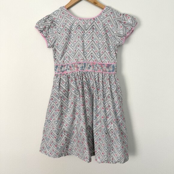 Hava Floral Cotton Dress‎ Girls Size 7 V Back Casual Summer Party - Picture 1 of 9